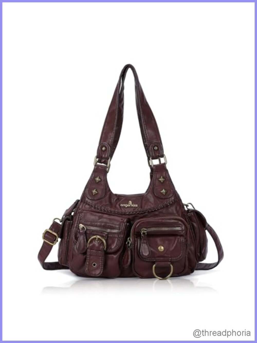 Vegan Leather Hobo Bag Woman Crossbody Shoulder Handbag Purse